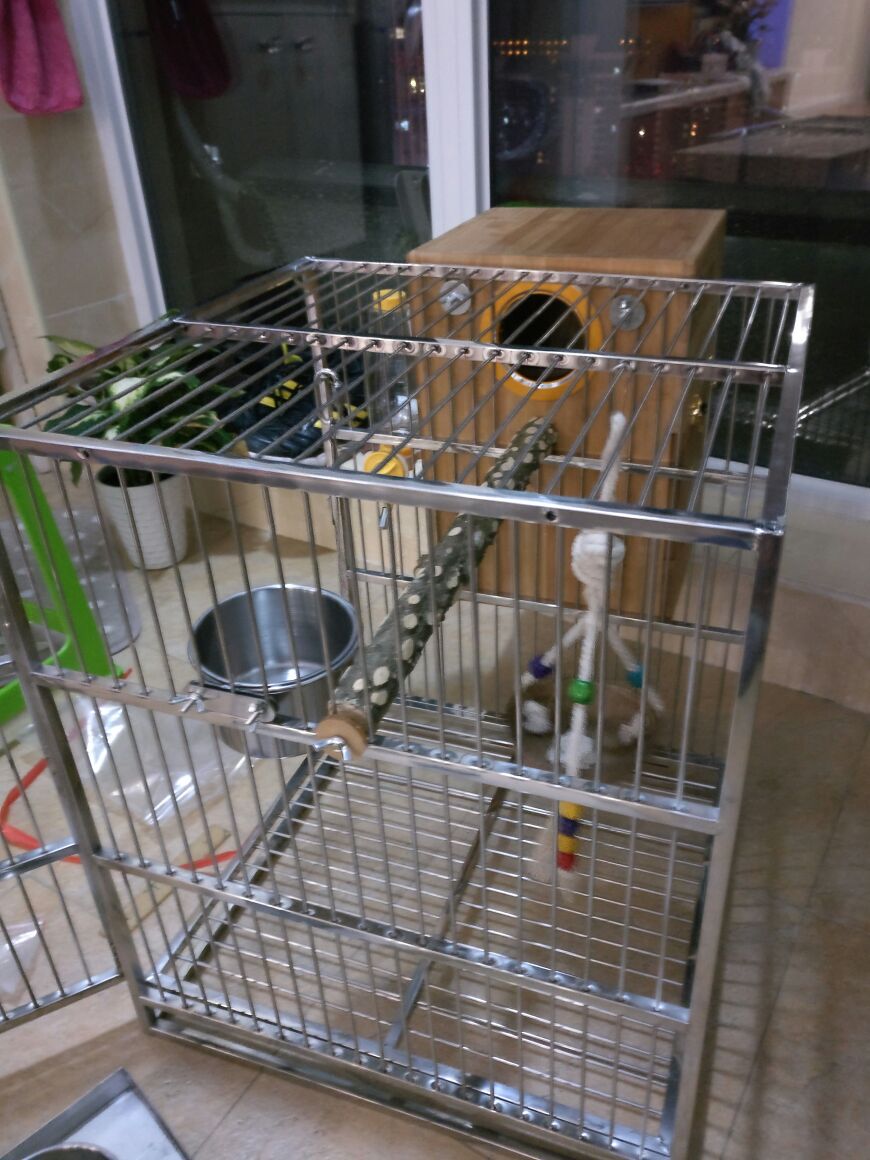 不锈钢鸟笼大号鹦鹉笼灰机鹦鹉笼叠加组合式鸟笼亚马逊豪华鹦鹉笼_7折