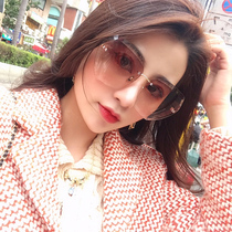 2021 New Korean version of the internet Red Street slapping sunglasses female damp round face anti-UV glasses pink sunglasses female