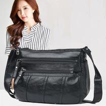 Single Shoulder Bag Woman 2021 New Fashion 100 Hitch Satchel Satchel Soft Leather Texture Multilayer Minimalist Lady Mother Bag