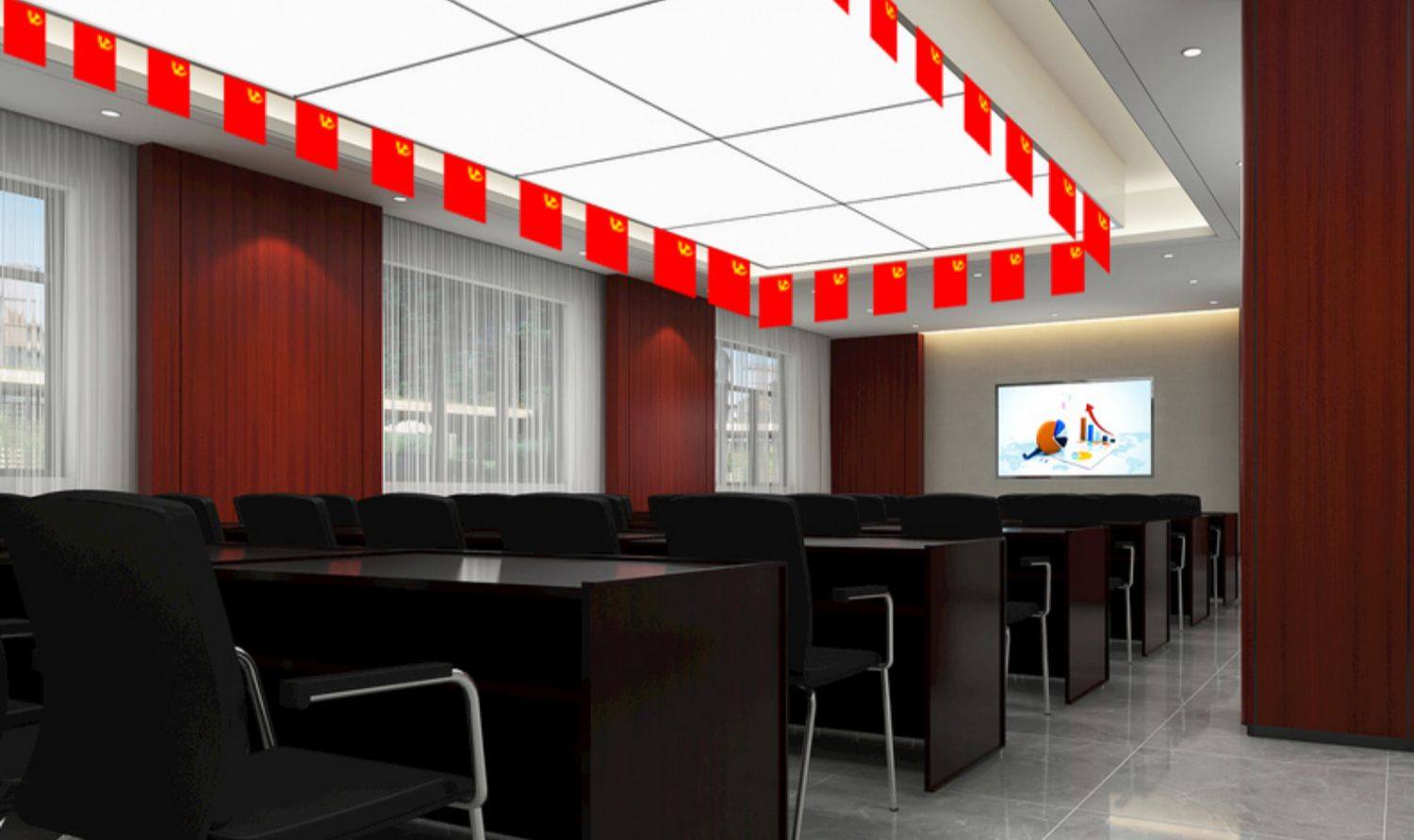 8号7号小党旗串旗吊旗五星红旗旗子挂旗彩旗卖场国庆装饰批发国旗手摇