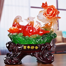 Wedding gift creative practical wedding house new house decoration Mandarin duck ornaments a pair of large Swan furnishings for a hundred years
