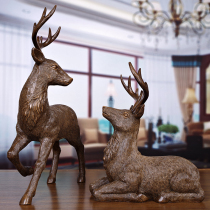 Chinese elk ornaments wine cabinet decorations sika deer home crafts living room furnishings wedding gifts