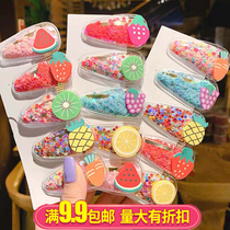 Quicksand children hairclip transparent clip small card subnet Red Girl cute edge clip color bbclip baby hair accessories