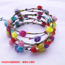 Push and sweep code Garland headwear micro-business drainage activities gift handmade rattan wreath scenic spot hot sale childrens hair accessories