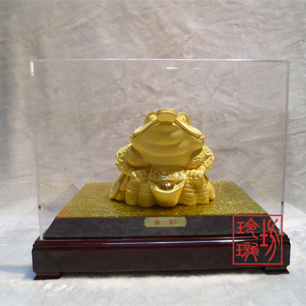 绒沙金礼品,黄金摆件, 风水摆件 招财金蟾 聚财金蟾 蟾蜍_7折现价1480