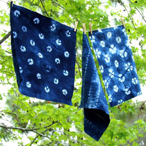 Plant grass and wood dyeing blue dyed handmade tie dyeing DIY material zero cloth embroidery Hanfu patchwork fabric small cloth piece