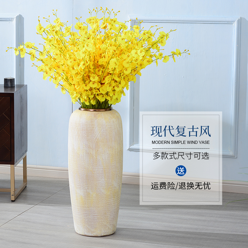 Working smart flower ceramic vase Nordic retro furnishing articles sitting room flower arranging ground TV ark, creative home decorations