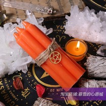 Spot ORANGE-business success and fortune MAGIC CEREMONY ROD WAX CANDLE 2CM DIAMETER]