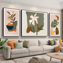 Creative abstract living room decoration painting Simple modern sofa background wall hanging painting art flowers and plants triptych wall painting mural