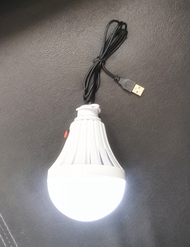 usb充电灯泡5v应急led灯泡5w12w24w移动照明 地摊野营垂钓用