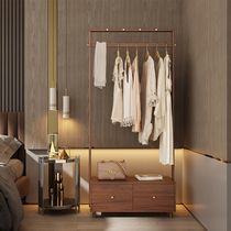 U Home | New Chinese style with drawer hanging clothes hanger floor bedroom full solid wood cloister holder for home storage rack