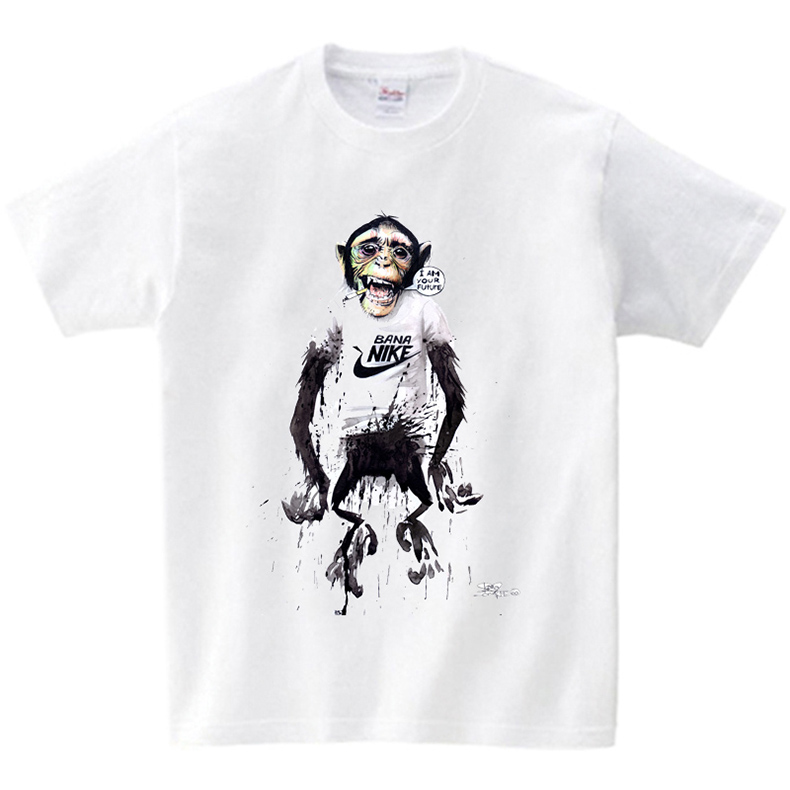 日本潮牌短t猴子小丑印花男t