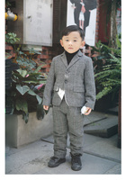 (xiaoxiaola kids) padded plaid childrens suit suit dress * Top pants split beat *
