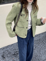 Little Ra 1937 avocado green fragrance coat female celebrity temperament French retro wool tops autumn winter