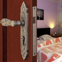 Belvidi Shuangshan Pure Copper Door Lock Simple European American Door Lock Antique Black Door Lock Indoor Door Lock