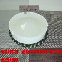 Ashtray Hotel Restaurant Hotel Bar KTV Home Simple Round Pure White Ceramic Ashtray Advertising logo