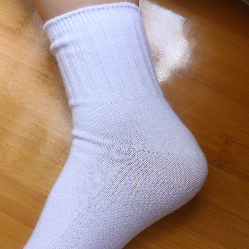正品儿童白袜子运动袜夏季纯棉白色学生袜男童女童中筒