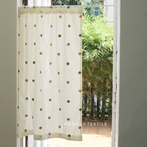 HEGALY) Polka dot curtain cloth cotton hemp Korean wave dot Japanese simple curtain partition simple custom finished product