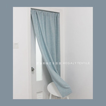 HEGALY) cotton and linen curtain blue gray half curtain partition fabric decoration Nordic simple Japanese curtain finished product