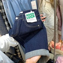 Big Code Spring Autumn Dark Blue Jeans Woman Fat Mm Loose Broadlegged Pants Fat Younger Sister Conspiculess High Waist Straight Cylinder 90% Pants