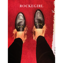 Fall Winter 2021 new baotou fur shoes fur integrated genuine leather flat lazy half slippers women wear mule shoes