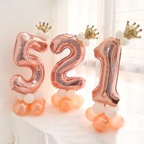 40-inch digital aluminum balloon column layout landing High birthday party wedding proposal confession Road decoration