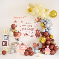 Late Autumn ins Wind custom posters KT board Baby birthday One year placement Balloon Party Party Scene Decoration