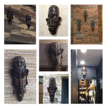 Creative African style character mask decoration wall Bar Cafe living room wall pendant personality pendant