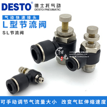 Desto DSL pneumatic quick connector speed control switch Throttle valve SC control valve SL4 6 8-M5 01 02