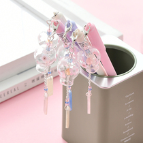 Gel pen Cute super cute wind bell pendant pen Cute cheap personality student with small fresh pendant pen girl heart