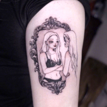 Personality horror trend ins tattoo stickers waterproof female lasting tide simulation tattoo concealer tattoo sticker painting