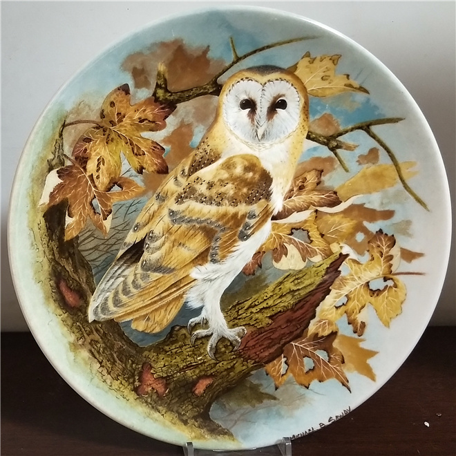 British Coalport Barnace Owl Limited Edition Collection Decoration Disk (21 5 cm diameter)