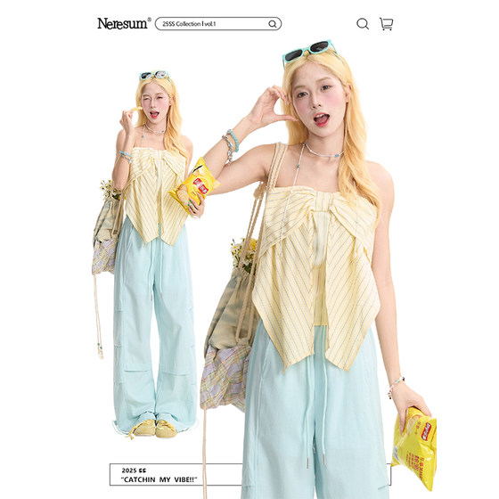 NERESUM summer dopamine Korean hot girl striped strapless vest women pure desire top
NERESUM summer dopamine Korean hot girl striped strapless vest women pure desire top