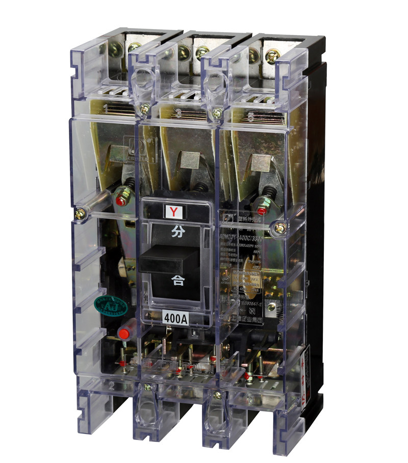 d牌chdele三相三线塑壳断路器 dz20y-400/3300 400a空气开关透明