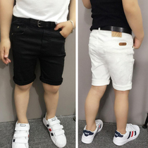 2019 summer boys all-match casual pants Childrens pants five-point pants white trousers suit pants black