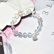 Healthy and beautiful) every test will win) Frozen white crystal sterling silver bracelet koi King female decoration fresh and cold