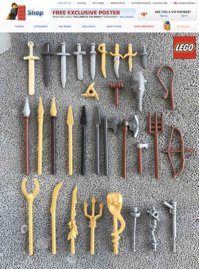 lego乐高正品散货 小颗粒积木人仔 武器 汇总2