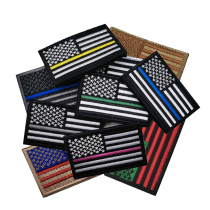 Blue line US flag patch USA embroidery Velcro chapter cross-border supply double-sided star-spangled flag paste to send hair surface