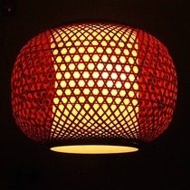 Chinese style pastoral hand-woven restaurant chandelier antique bamboo lantern special-shaped lampshade aisle courtyard hotel Tea House