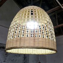 Hand-woven Chinese pastoral antique bamboo chandelier courtyard restaurant Lantern Japanese Zen lamp bamboo art lampshade