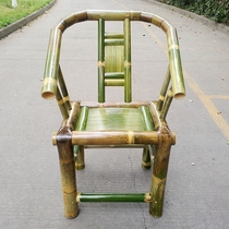 Handmade bamboo chair commercial vintage adult bamboo furniture balcony country courtyard with armrest circle chair bamboo back chair