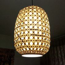 Hand-woven Chinese shaped shaped lampshade restaurant chandelier hotel bamboo lantern retro creative personality simple chandelier