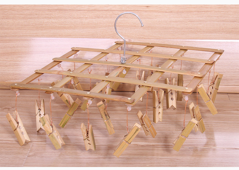 竹裤架4夹竹衣架多功能晾晒衣架裤夹晾晒夹子文胸夹袜夹竹制包邮