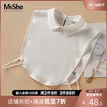 MsShe plus size womens clothing 2021 new fat MM sweater with shirt elastic cotton solid color doll fake collar