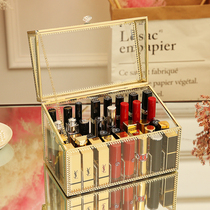 Glass transparent lipstick storage box acrylic cosmetics storage box lipstick storage rack lip glaze desktop cosmetic box