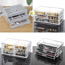 Transparent cosmetics cosmetic case acrylic drawer desktop finishing box with velvet box jewelry jewelry storage box