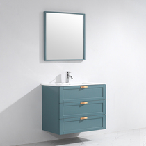 Nordic minimalist minimalist minimalist with light and luxurious Sumitomo full solid wood Pilahand bathroom Bathroom Cabinet Mirror Cabinet Combo Wash table