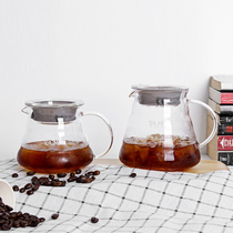 YAMI YAMI hand brewed coffee sharing pot 360 600ml household heat-resistant glass drip filter pot cloud pot