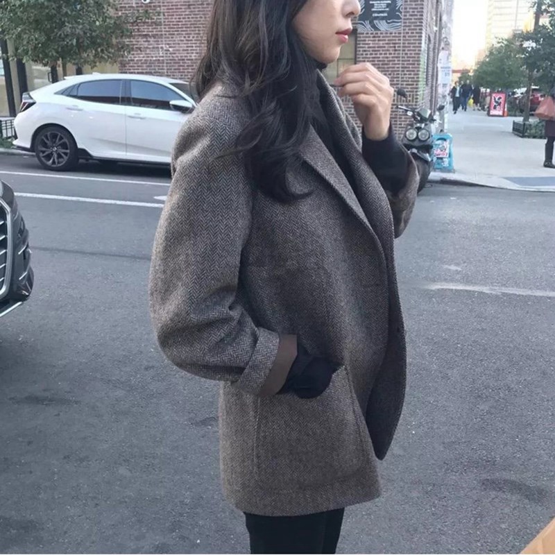 SANDRO moscoloni autumn and winter woolen small suit jacket women's 2022 new cashmere woolen coat loose