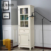 Customized bathroom side cabinet living room locker TV side high cabinet toilet waterproof solid wood cabinet toilet side cabinet